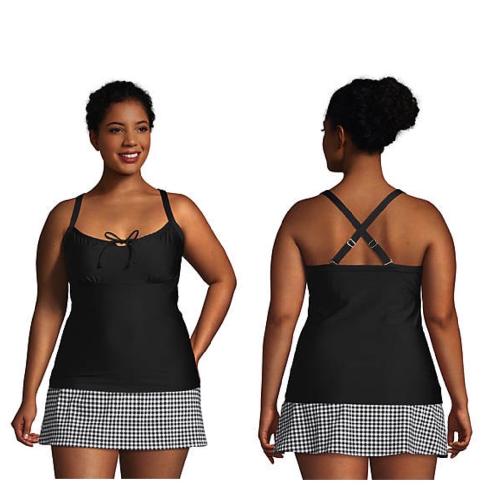 Lands' End Black Swim Top